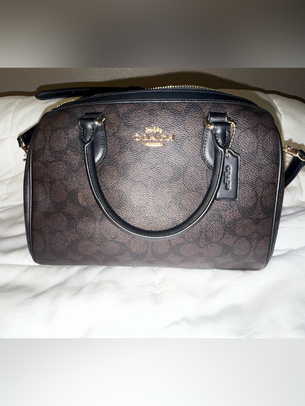 COACH ROWAN SATCHEL BAG IN SIGNATURE CANVAS - Picture 4 of 7